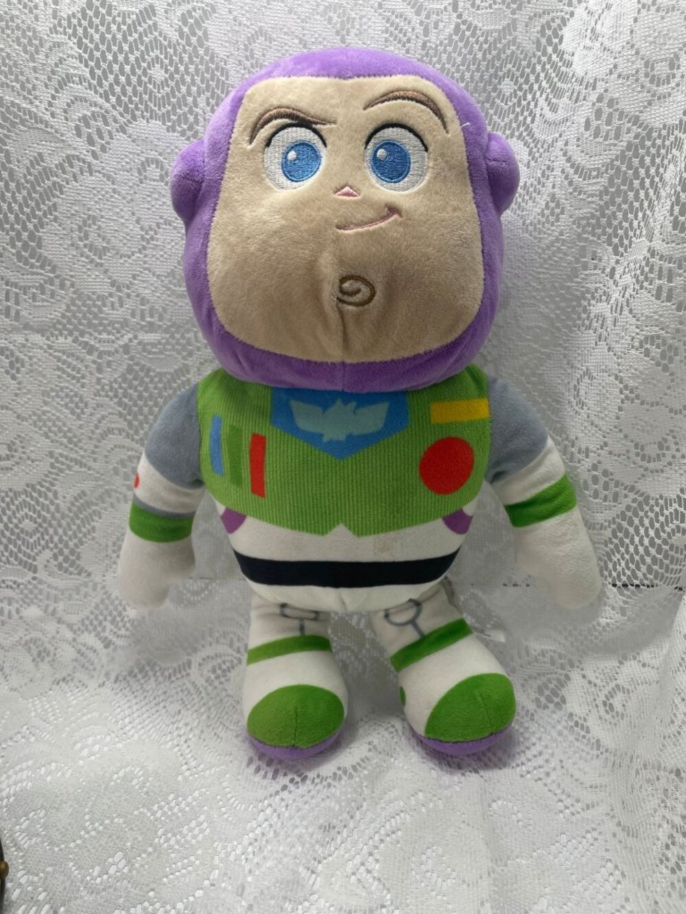 Buzz Lightyear Plush 13.5" Toy Story Disney Baby Stuffed Doll Green Purple White
